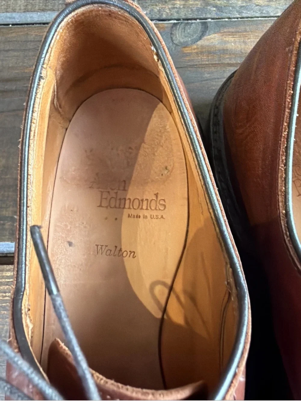 Allen Edmonds Walton Brown Leather Split Toe Oxford Dress Shoes Men Size 10 B